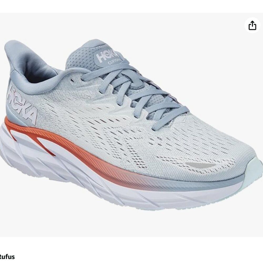 HOKA One One Clifton 8 Women's Running Shoes, Blue Fog Plein Air - Size 7.5